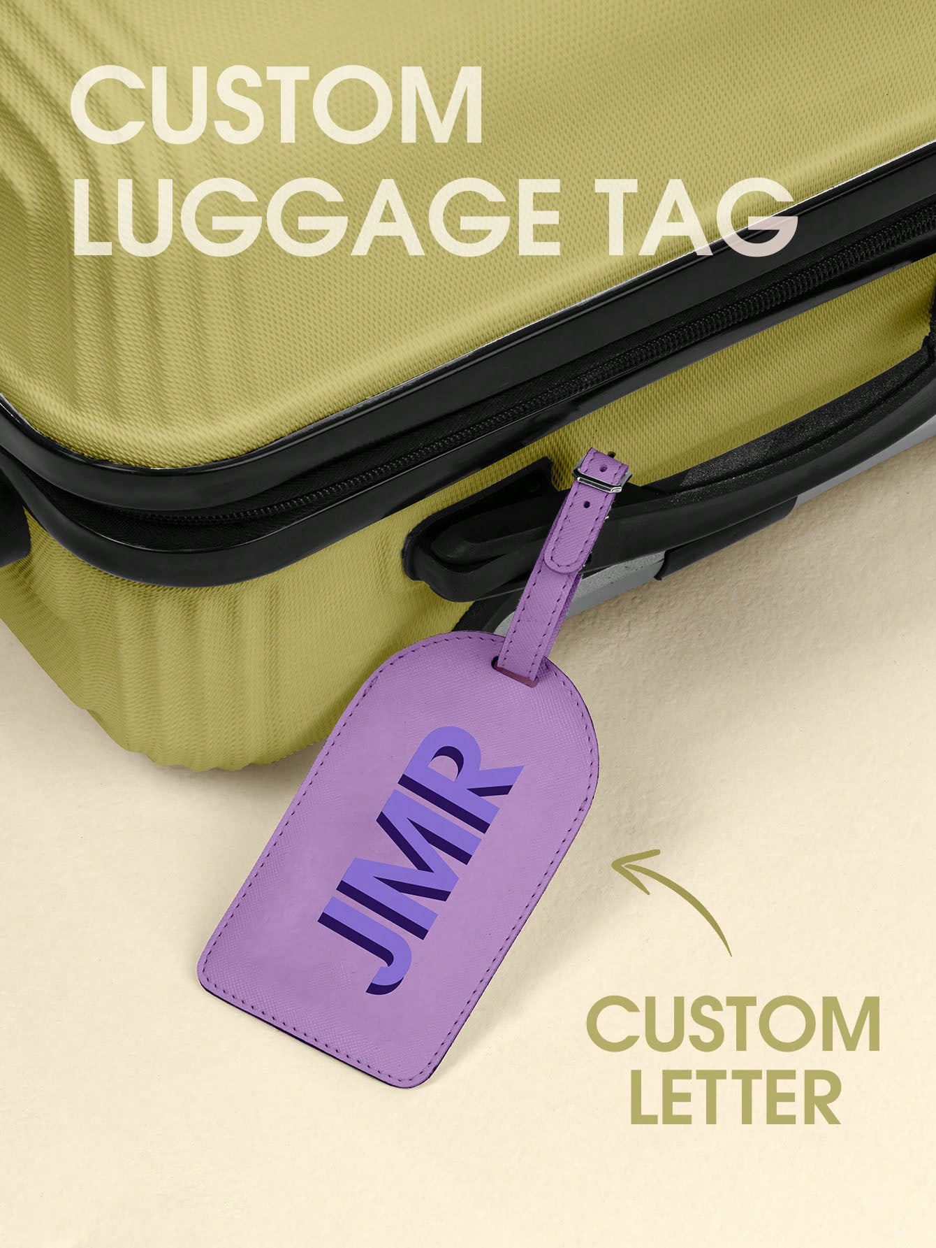 Travel Accessories For Men - Personalized Initial Luggage Tag Custom Letter