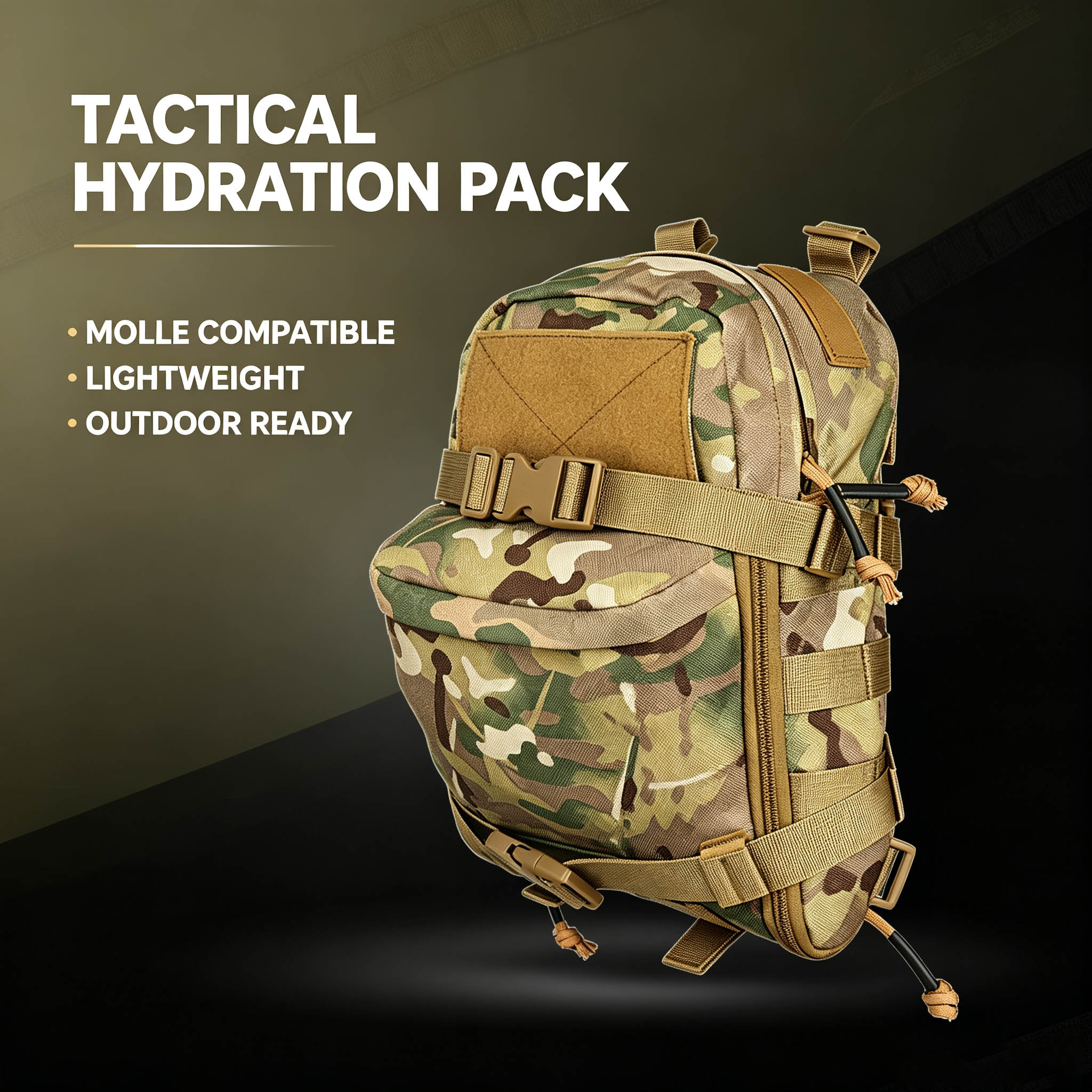 Hydration Pack Backpack - Tactical Hydration Backpack Molle Pouch Military