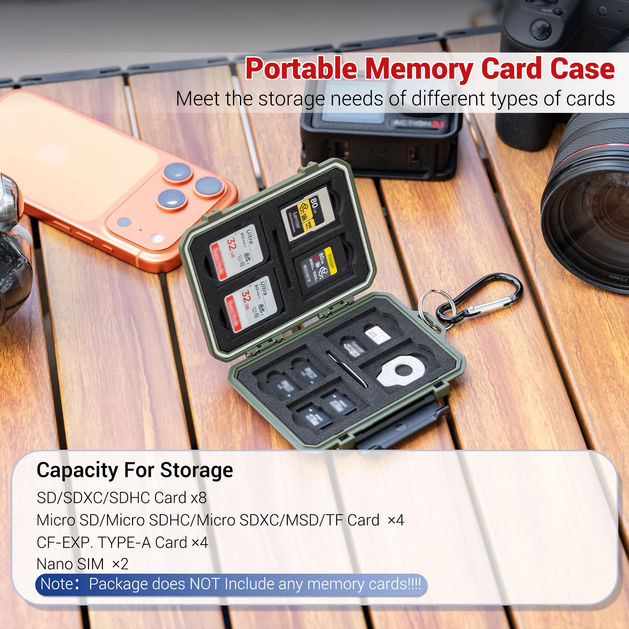 Sim Card Holder Case - IP67 Waterproof Memory Card Case for