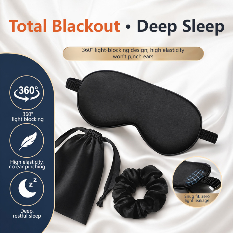 Travel Packing Accessories - Silk Eye Mask 3Pcs Set Light