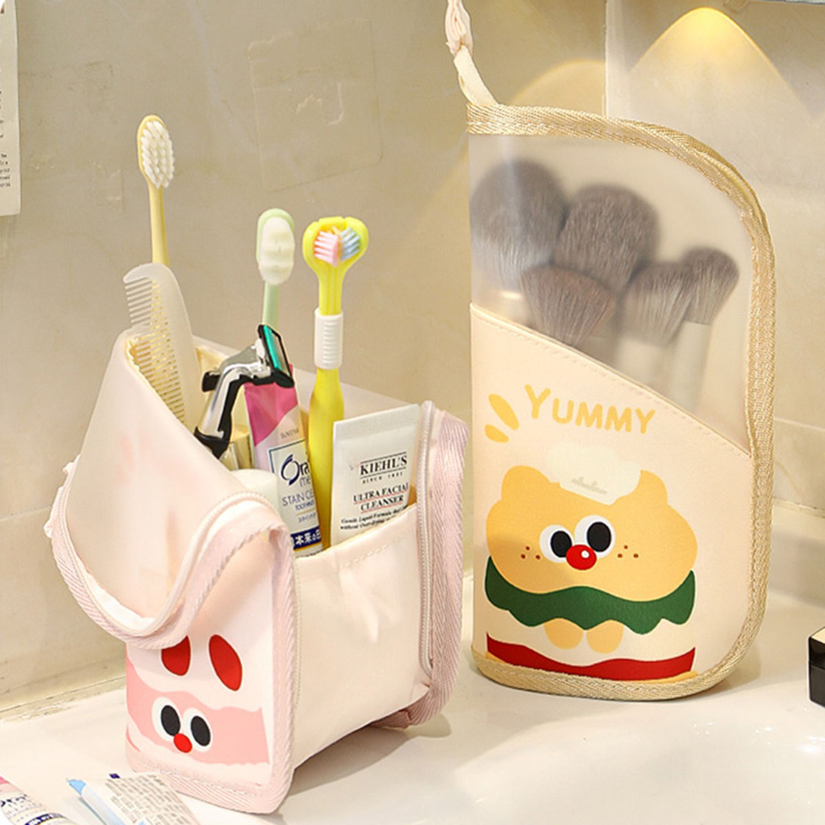 Travel Accessories Pouch - 1Pcs Cosmetic Bag Travel Stand Storage