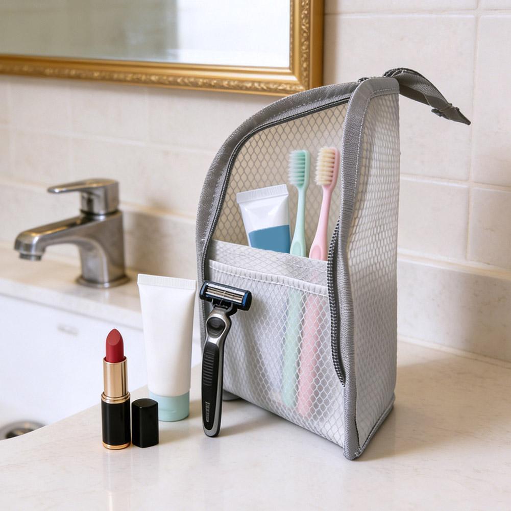 Travel Accessories Pouch - Mesh Travel Toiletry Bag Portable Toothbrush