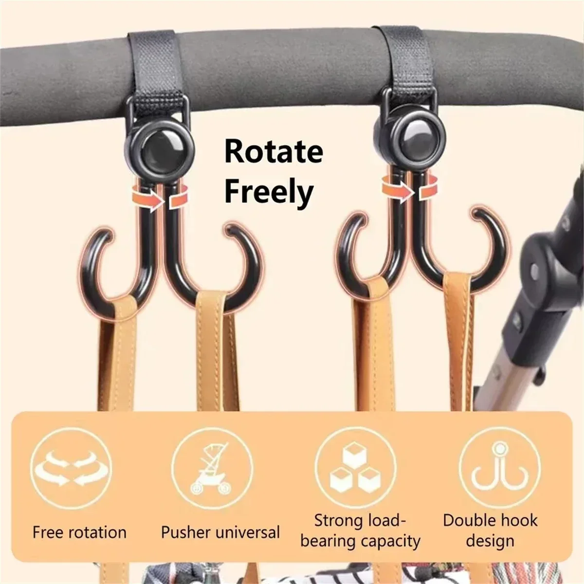Rotatable Double Hooks Baby St - Travel Accessories Shops recension och pris