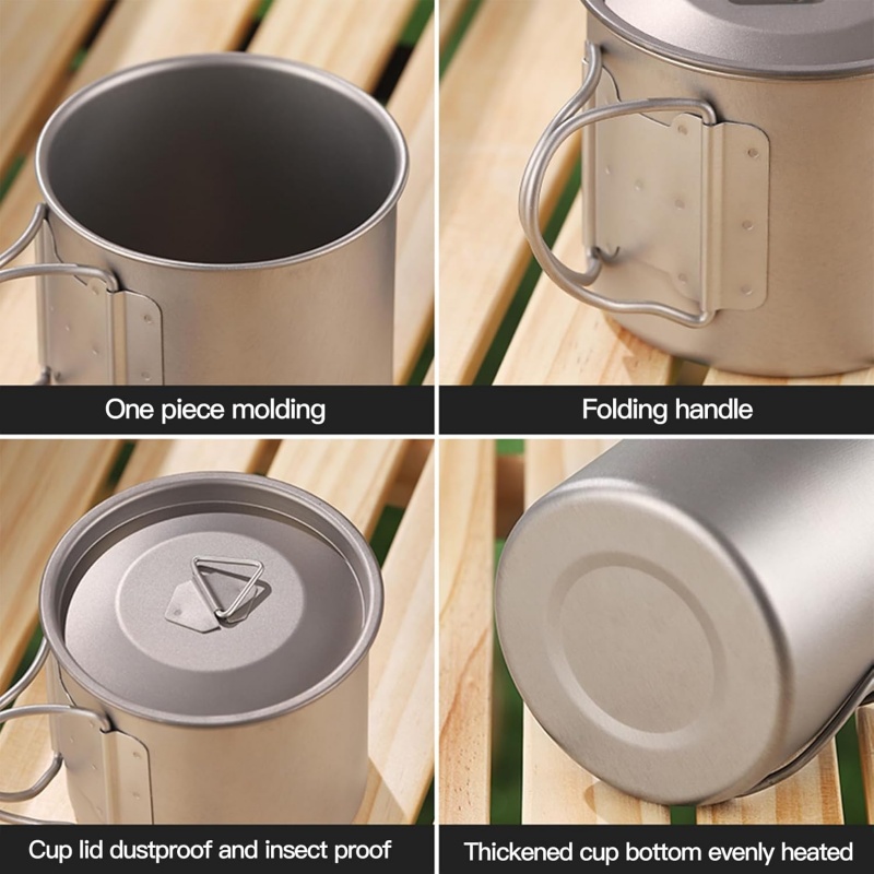 Titanium Camping Mug with Fold - Travel Kitchen Accessories recension och pris