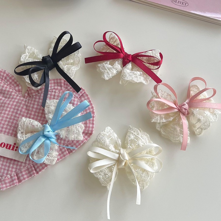 2pcs/set Cute Lace Bow Hair Cl - Travel Accessories With Kids recension och pris