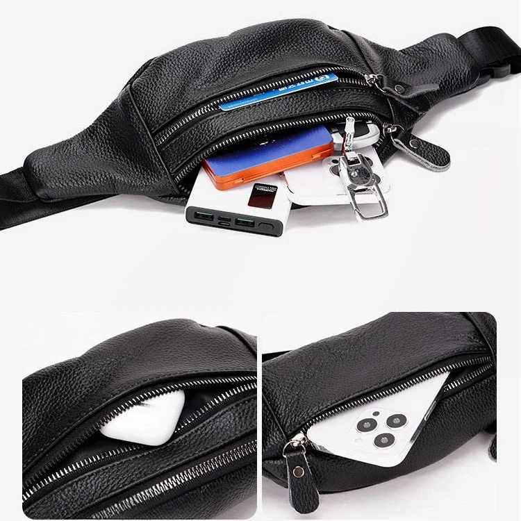 Genuine Leather Men’s Waist Ba - Travel Accessories Tech recension och pris