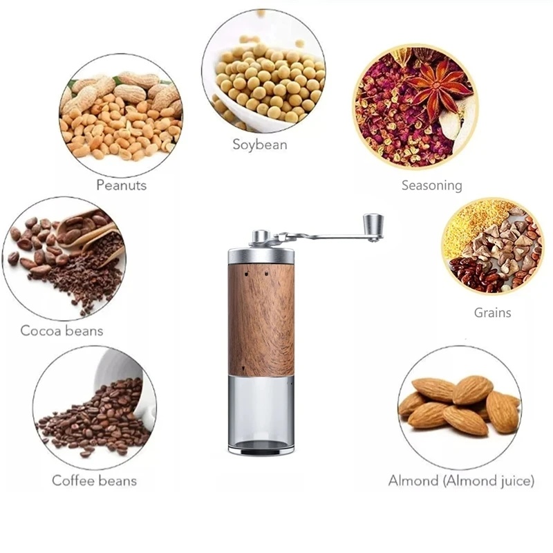 Portable Wood Grain Hand Coffe - Travel Kitchen Accessories recension och pris