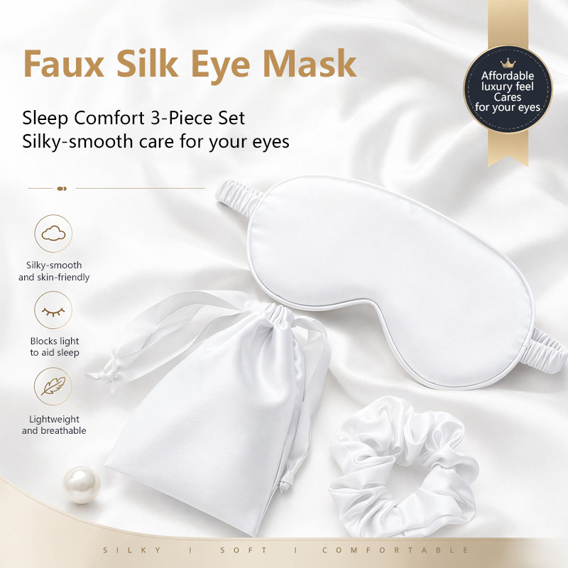 Silk Eye Mask 3Pcs Set Light B - Travel Packing Accessories recension och pris